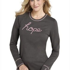 Koi Long Sleeve Hope Breast Cancer Tee Small